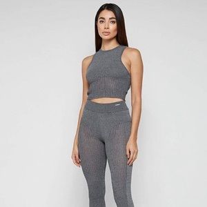 Maniere De Voir- Knitted Top and Leggings Set